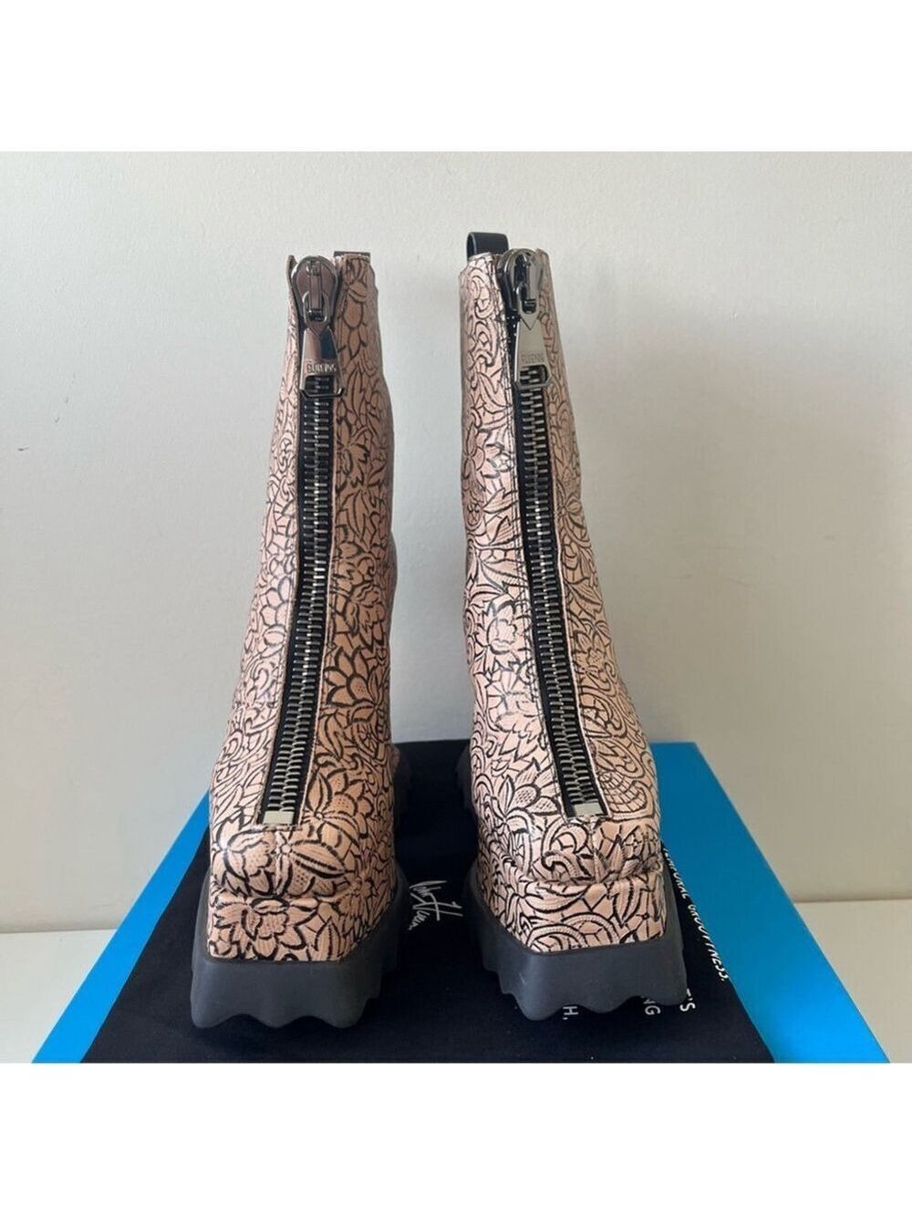 John Fluevog MUNSTER MAX PETUNIA MID-CALF PLATFORM BOOTS Size 9 - Picture 10 of 16
